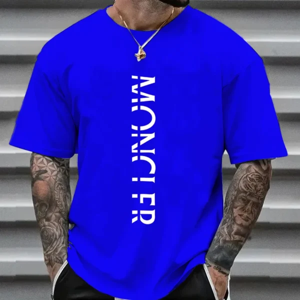 Summer Fashion Luxury Brand Y2KT-shirt 100%Cotton Flat Print Large Size Round Neck Short Sleeve Men's and Women's . - Image 3