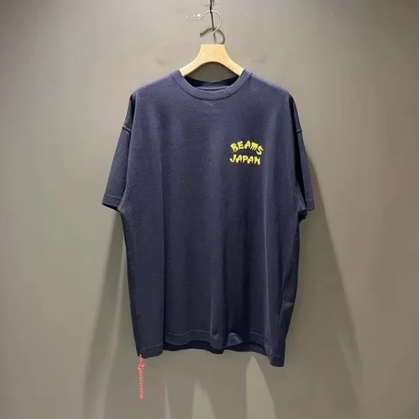 BEAMS JAPAN New Mount Fuji Cartoon Letters Printed Round Neck Casual Loose Type Couple Short Sleeve T-shirt Tide - zinifashion 200000343 - Image 2