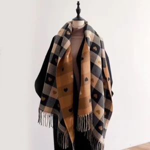 2025 Women Latest Jacquard Scarf Imitation Cashmere Soft Warm long Fringe Shawl Autumn Winter Coldproof Windproof Blanket - zinifashion 200000297