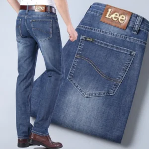 Lee Dexjeans Men's Straight-leg Loose-fit Stretch Business Casual Autumn/winter Thick High-end Denim Long Pants