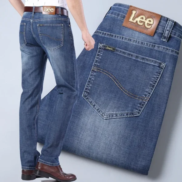 Lee Dexjeans Men's Straight-leg Loose-fit Stretch Business Casual Autumn/winter Thick High-end Denim Long Pants