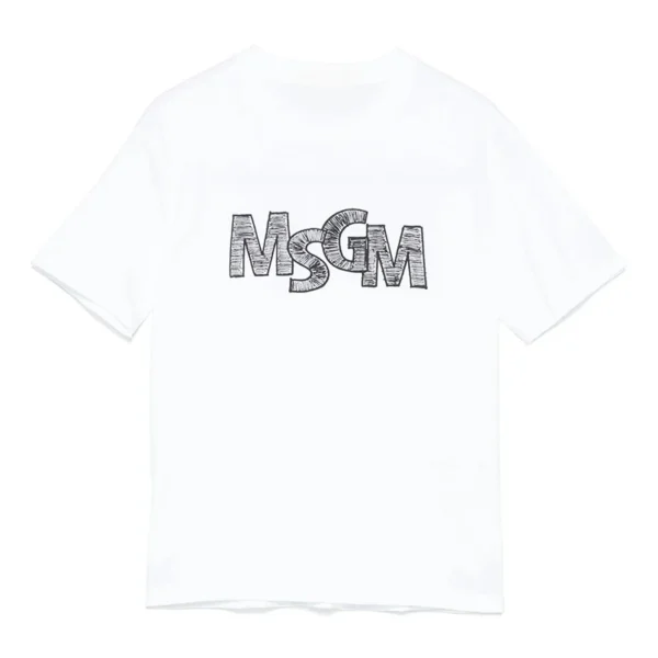 M Home Niche Sketch Letter Logo Printed Short Sleeve T-Shirt Women's Summer Neutral Casual Crew Neck Couple - zinifashion 18 - Image 2