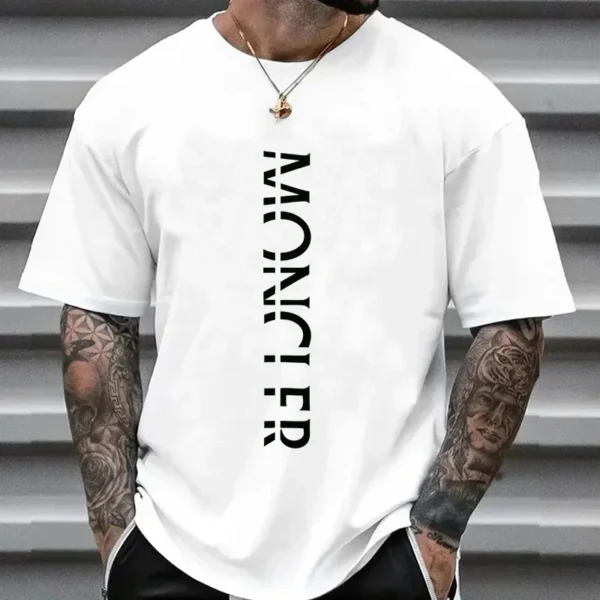 Summer Fashion Luxury Brand Y2KT-shirt 100%Cotton Flat Print Large Size Round Neck Short Sleeve Men's and Women's . - Image 4