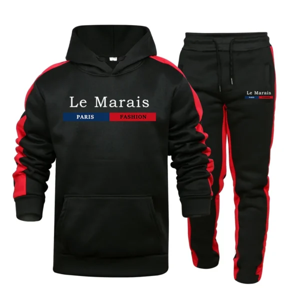 Le Marais Fashion Men's Tracksuit Hoodies and Sweatpants Autumn Winter Daily Casual Sports Jogging Suit Male Home Outdoor Outfit - zinifashion 200000343 - Image 4