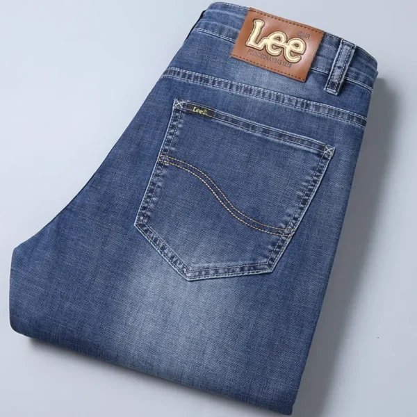 Lee Dexjeans Men's Straight-leg Loose-fit Stretch Business Casual Autumn/winter Thick High-end Denim Long Pants - Image 4