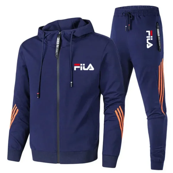 2025 Men's spring and Fall outdoor zipper jacket + sweatpants jogging set Casual basketball fitness two-piece set - zinifashion 200000343 - Image 5