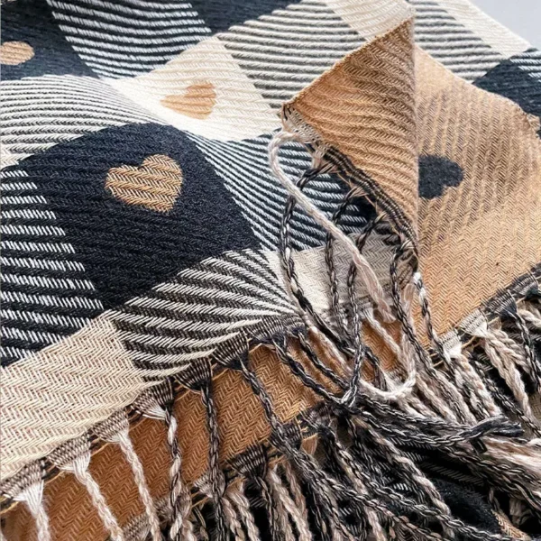 2025 Women Latest Jacquard Scarf Imitation Cashmere Soft Warm long Fringe Shawl Autumn Winter Coldproof Windproof Blanket - zinifashion 200000297 - Image 3