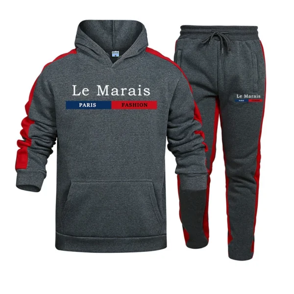 Le Marais Fashion Men's Tracksuit Hoodies and Sweatpants Autumn Winter Daily Casual Sports Jogging Suit Male Home Outdoor Outfit - zinifashion 200000343 - Image 5