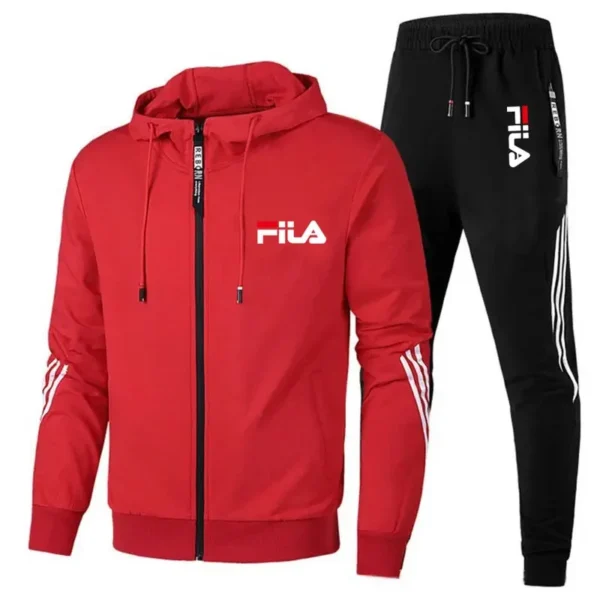 2025 Men's spring and Fall outdoor zipper jacket + sweatpants jogging set Casual basketball fitness two-piece set - zinifashion 200000343 - Image 6