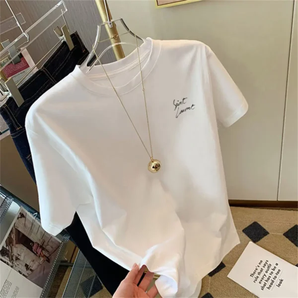 Oversize short-sleeved t-shirt women's and men's summer 2025 new design trendy loose lazy unique chic top - zinifashion 200000345 - Image 2