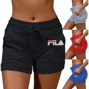 Nordic Letter Yoga Shorts | Abstract FIIA-Inspired Print Workout Pants | Breathable Quick-Dry Gym Wear 5 Sizes 5 Colors - zinifashion 200000345