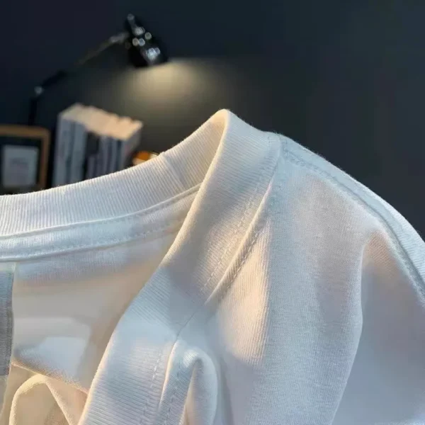 Hackett 2025 Summer Cotton T Shirt Europe Brand Men's Classic Fit Box Logo Print Loose Short Sleeve Round Neck Casual Tee - zinifashion 1501 - Image 6