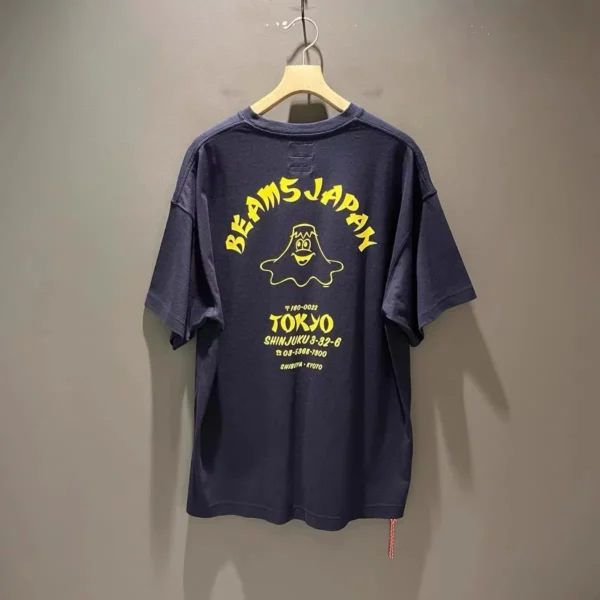 BEAMS JAPAN New Mount Fuji Cartoon Letters Printed Round Neck Casual Loose Type Couple Short Sleeve T-shirt Tide - zinifashion 200000343 - Image 3