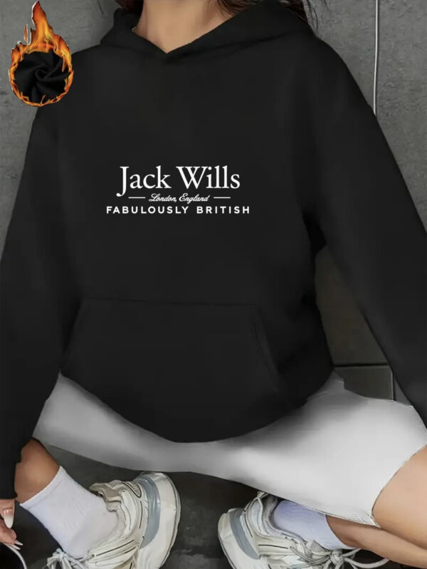 Women's Casual Long Sleeve Hoodie with Letter Print Pocket Sweatshirt for All Seasons - Image 3