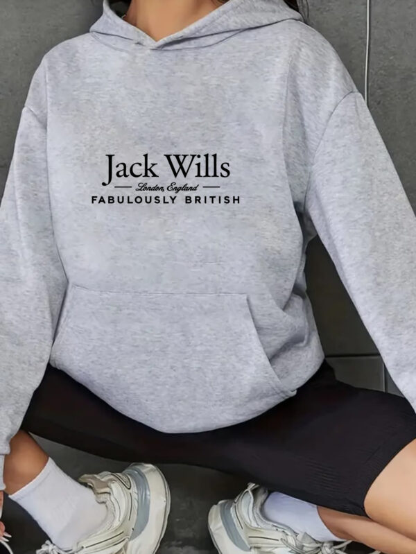 Women's Casual Long Sleeve Hoodie with Letter Print Pocket Sweatshirt for All Seasons - Image 4