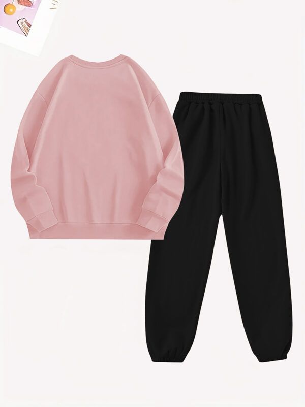 [Cozy Jack Wills] Jack Wills Women's Cozy Long Sleeve Crew Neck Sweatshirt & Jogger Pants Set | Soft Polyester Blend, Geometric Pattern, Casual Fall/Winter Outfit, Comfortable Fabric - Image 6