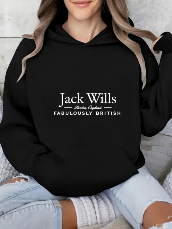 Women's Casual Long Sleeve Hoodie with Letter Print Pocket Sweatshirt for All Seasons - Image 5