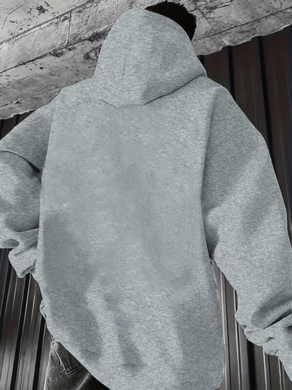 Printed Autumn and Winter Fleece Casual Men's Hoodie, Suitable for Ages 18-40 - Image 6