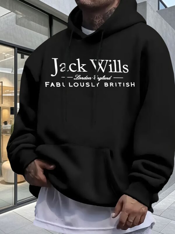 Printed Autumn and Winter Fleece Casual Men's Hoodie, Suitable for Ages 18-40