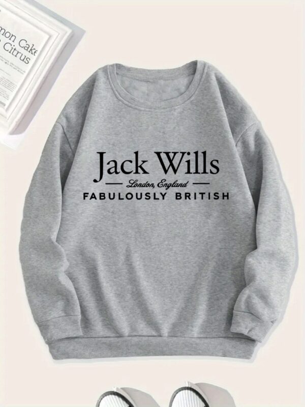 Women'S "Jack Wills" Fleece-Lined Crew Neck Sweatshirt - Comfortable Long Sleeve Pullover with Bold Print, Casual Sportswear for Casual Attire, Casual Wear | Stylish Crew Neck | Soft Texture Fabri - Image 3