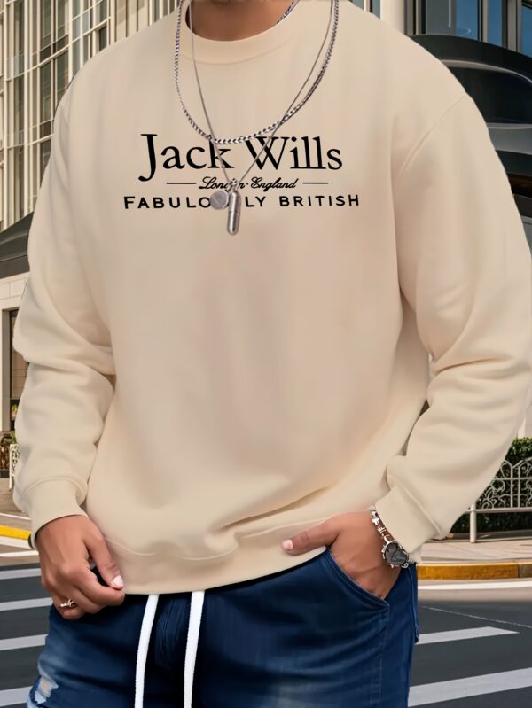 Men'S Casual Crew Neck Sweatshirt - "Jack Wills" Graphic, Loose Fit, Slight Stretch Fabric, Everyday Comfort, Everyday Casual Wear|Urban Fashion|Stylish Casualwear - Image 4
