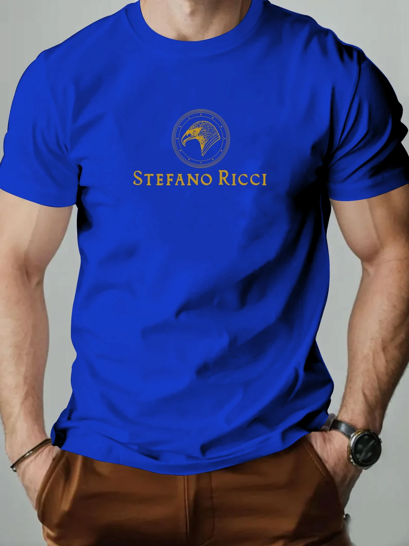 Men's cotton T-shirt, eagle head summer round neck short-sleeved graphic breathable fashion casual T-shirt: Factory Seconds/Rejects - Refurbished - Never Used (Brand New) - Image 3