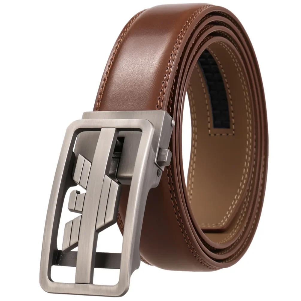 Fashionable Automatic Buckle Men's Belt Two Layer Cowhide Stylish Leather Belt LY36-561812-2 Quality Accessories for Men: Factory Seconds/Rejects – Refurbished – Never Used (Brand New) - Image 2