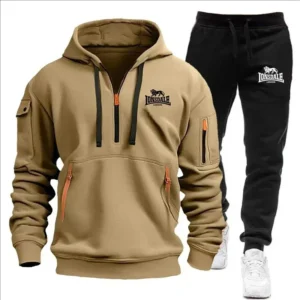 Autumn and winter new large-sized men's casual sportswear set, outdoor fashion jogging men's hooded sweatshirt 2-piece set: Factory Seconds/Rejects – Refurbished – Never Used (Brand New)