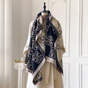 Luxury Brand LOEWE Women's Winter Warm Cashmere Scarf - Pashmina Shawl Wrap, Hijab, Travel Stole, Echarpe, Thick Warm Blanket: Factory Seconds/Rejects – Refurbished – Never Used (Brand New)