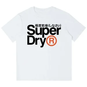 SUPERDRY Ultra-fast Drying Brand Summer Men's 100% Cotton Plain Casual Round Neck T-shirt Street Hip-hop Retro Fashion Men's Top: Refurbished - Preowned By Recycling Company - Never Used (Brand New)