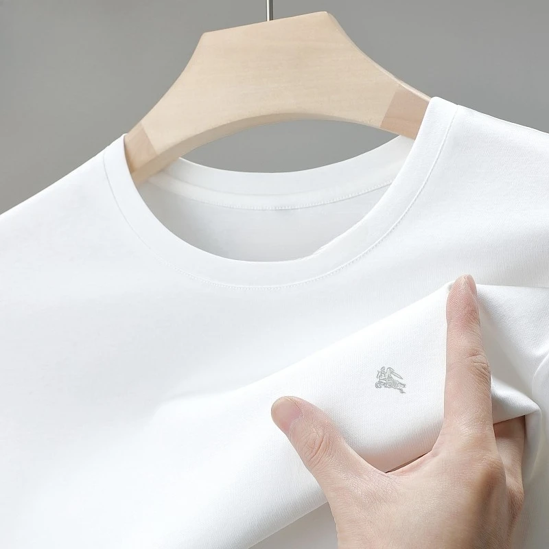 Luxury brand BURBERRY printed round-neck men's short-sleeved T-shirt, pure cotton 2025 new summer half-sleeved T-shirt top: Factory Seconds/Rejects – Refurbished – Never Used (Brand New) - Image 2