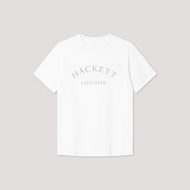 Brand Hackett Cotton T Shirt Europe Brand Men's Classic Fit Box Logo Print Loose Short Sleeve Round Neck Casual Tee: Factory Seconds/Rejects – Refurbished – Never Used (Brand New) - Image 3