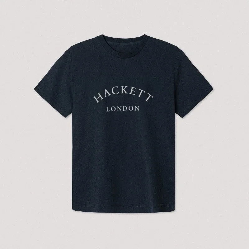 Brand Hackett Cotton T Shirt Europe Brand Men's Classic Fit Box Logo Print Loose Short Sleeve Round Neck Casual Tee: Factory Seconds/Rejects – Refurbished – Never Used (Brand New) - Image 2
