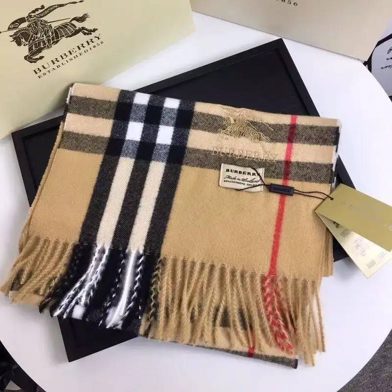 Burberry Cashmere Scarf Fashionable Versatile Warm Neck Warmer Winter Outerwear Flat Weave Wool Scarf: Factory Seconds/Rejects – Refurbished – Never Used (Brand New) - Image 2