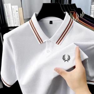 100% pure cotton high-quality summer new fashion men's short sleeved comfortable breathable polo shirt exquisite embroidery T-shirt: Factory Seconds/Rejects – Refurbished – Never Used (Brand New)