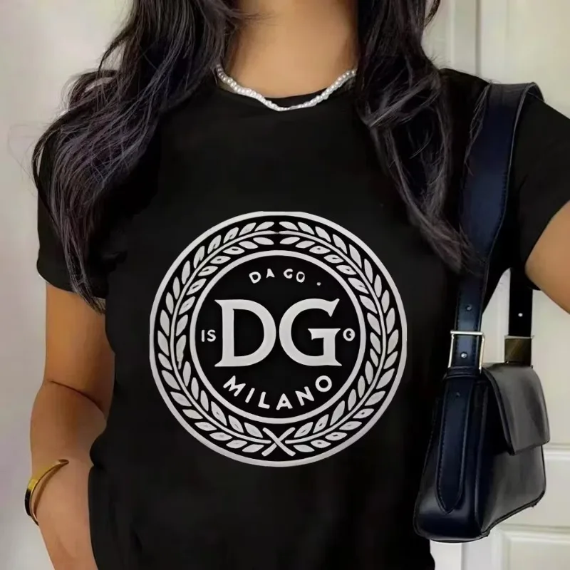 D-G Women Tshirt Short-sleeved Cotton T-shirt High-quality Luxury Brand T-shirt Men and Women Streetwear Top : Factory Seconds/Rejects - Refurbished - Never Used (Brand New) - Image 2