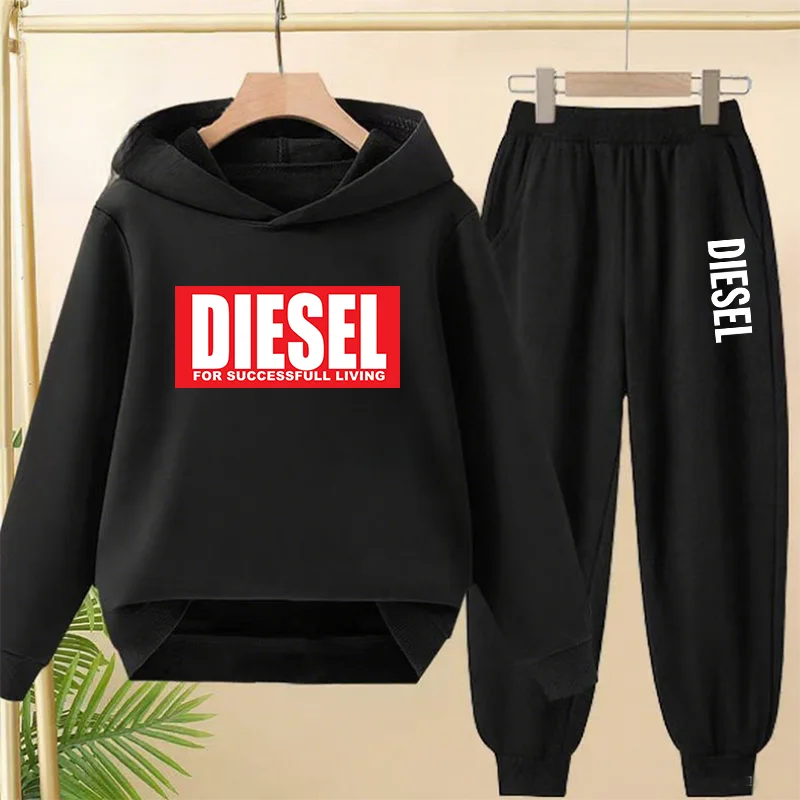 Kids BRAND DIESEL Autumn Spring brand hoodies+pants set Cute sweatshirt Casual 2pcs Clothes Suits: Factory Seconds/Rejects – Refurbished – Never Used (Brand New)