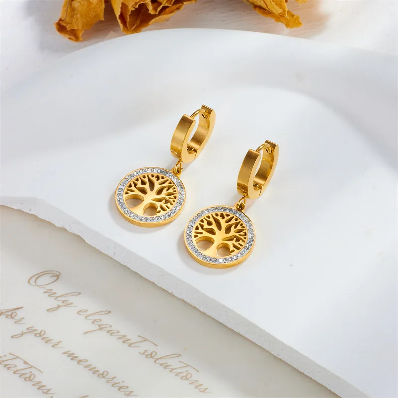 316L Stainless Steel Minimalist Retro Metal Multi-layer Chain Heart Round Brand Life Tree Necklace Bracelet Woman Jewellery Set: Factory Seconds/Rejects – Refurbished – Never Used (Brand New) - Image 3