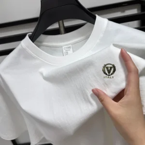 100Cotton Design Brand VALENTINO Men's T-Shirt O-Neck Letter Print Short Sleeve Breathable Half Sleeve Summer Fashion New Trend Menswear, : Factory Seconds/Rejects – Refurbished – Never Used (Brand New)