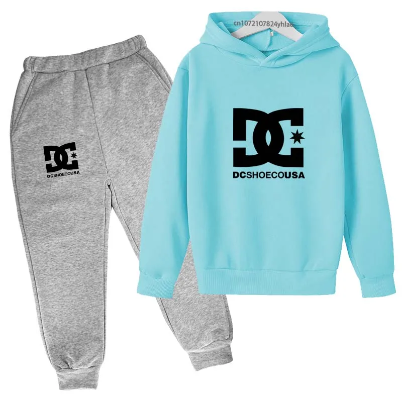 Kids Spring Autumn Casual Simple Print 2pcs Hoodie+Pants Tracksuits Trend Outfits Clothes Sets For 2-13 Years Boys And Girls - AliExpress 1501 - Color : 18 - Kid Size : 7-8T