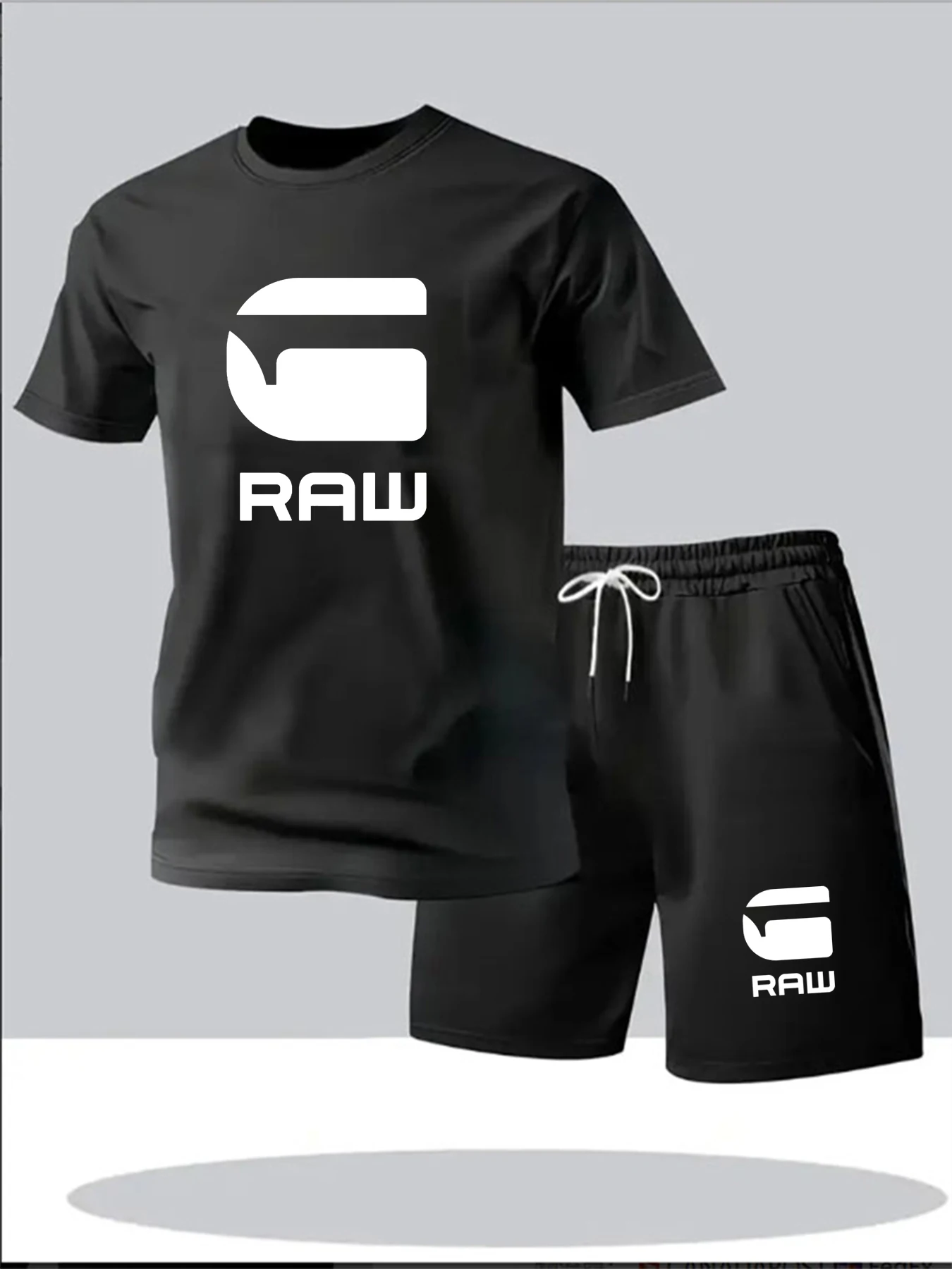 2025 summer fashion 2-piece set, casual sports T-shirt shorts set, 3D letter creative printing, breathable short sleeves: Factory Seconds/Rejects - Refurbished - Never Used (Brand New) - Image 2