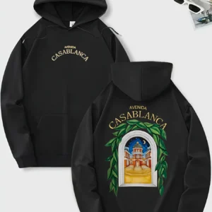 Men's Casual Hoodie withCasablancaGraphic Print & Olive Branch Design Halloween Costume Adult Christmas Autumn and Winter Tops: Factory Seconds/Rejects – Refurbished – Never Used (Brand New)