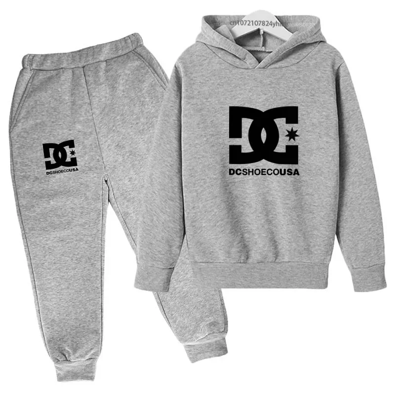 2pcs Kids Sportsuits Fashion Trend Casual Simple Pullover Hoodie+Pants Outfits Autumn Spring Clothes For 2-13 Years Boys Girls: Factory Seconds/Rejects – Refurbished – Never Used (Brand New) - Image 2