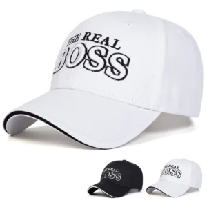 Unisex THE REAL BOSS Letter Embroidery Baseball Caps Spring Autumn Outdoor Adjustable Casual Hats Dad Hat Sunscreen Hat : Factory Seconds/Rejects – Refurbished – Never Used (Brand New)