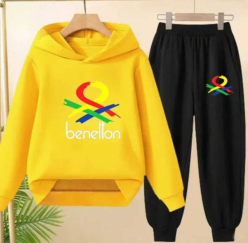 2025 Spring Autumn Outfits Kids Leisure Letter Print 2pcs Hoodie+Pants Tracksuits 3-13 Years Boys Girls Hoodie Pullover Children: Factory Seconds/Rejects – Refurbished – Never Used (Brand New) - Image 4
