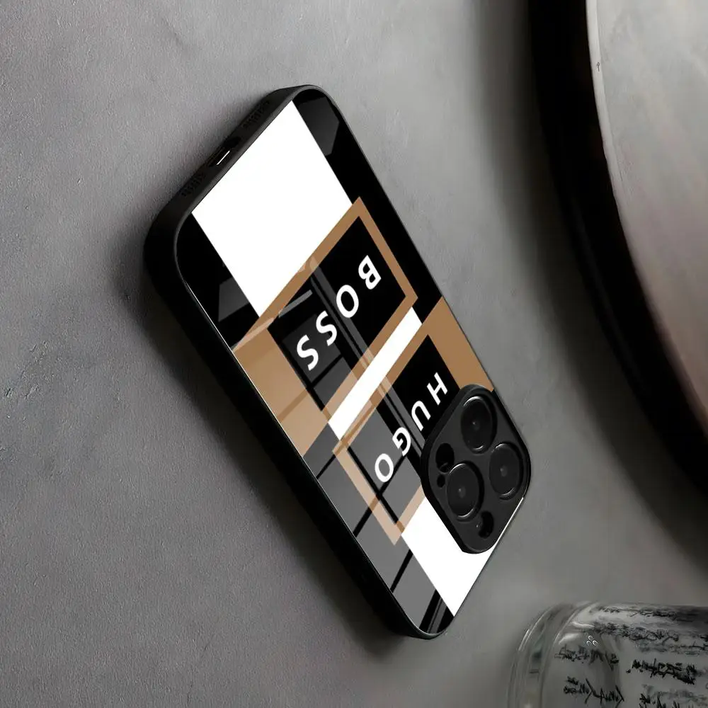MINISO-H-Hugo1 B-Boss1 Phone Case For IPhone 17 16 15 14 Anti-thief Pro Max 13 12 11 for Samsung S25 23 22 24 Glass - AliExpress 202192403 - Image 2