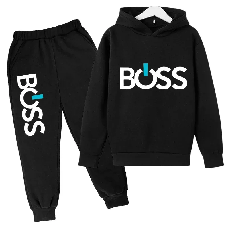 BRAND BOSS Print Pullover Long Sleeve Hoodie Tops+Pants Tracksuit 4-14 Years Spring Autumn Boys Girls Casual Children's Clothes : Factory Seconds/Rejects – Refurbished – Never Used (Brand New)