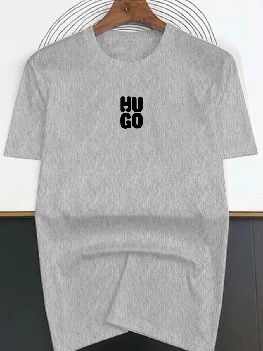 American Trendy Brand HUGO Cotton Short-sleeved T-shirt Men's and Women's Summer Casual Crew Neck T-shirts Tops: Factory Seconds/Rejects – Refurbished – Never Used (Brand New) - Image 4