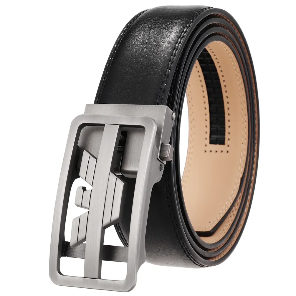 Fashionable Automatic Buckle Men's Belt Two Layer Cowhide Stylish Leather Belt LY36-561812-2 Quality Accessories for Men: Factory Seconds/Rejects – Refurbished – Never Used (Brand New) - Image 3