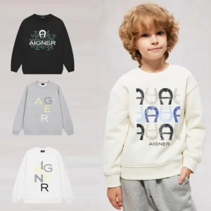 Boys Brand AIGNER' long sleeved shirt, spring and autumn warm pullover, letter printed fashionable hot selling boys' clothing: Factory Seconds/Rejects – Refurbished – Never Used (Brand New)